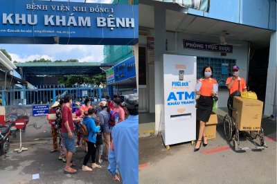 Sương's House & BaloTuiXach cùng chương trình ATM khẩu trang miễn phí tại Bệnh viện Nhi đồng 1 TPHCM