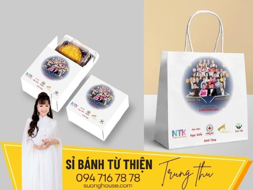 Bánh Trung thu cho từ thiện, chiết khấu, in logo công ty, đoàn hội từ thiện - SH211