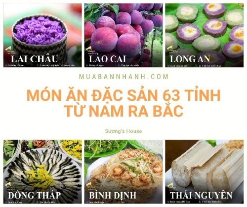 Đặc sản của 63 tỉnh thành Việt Nam - Danh sách đặc sản vùng miền