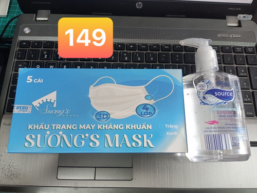 Set Khẩu trang Suong's Mask + gel rửa tay khô Source Advance Hand Sanitizer 236 ml hàng mỹ - SH98